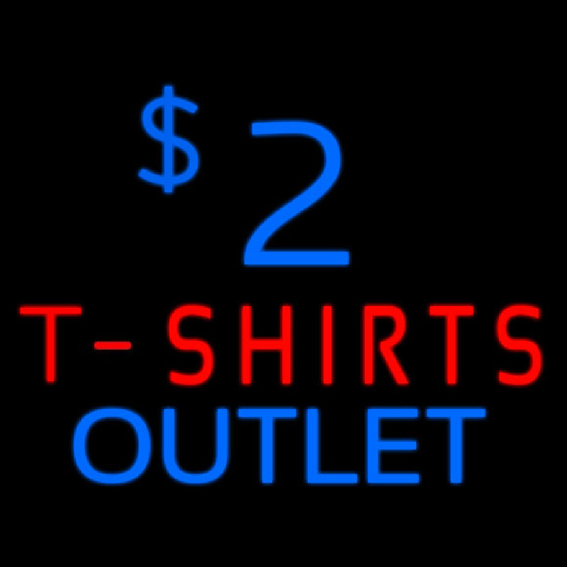 2 T Shirt Outlet Neon Sign