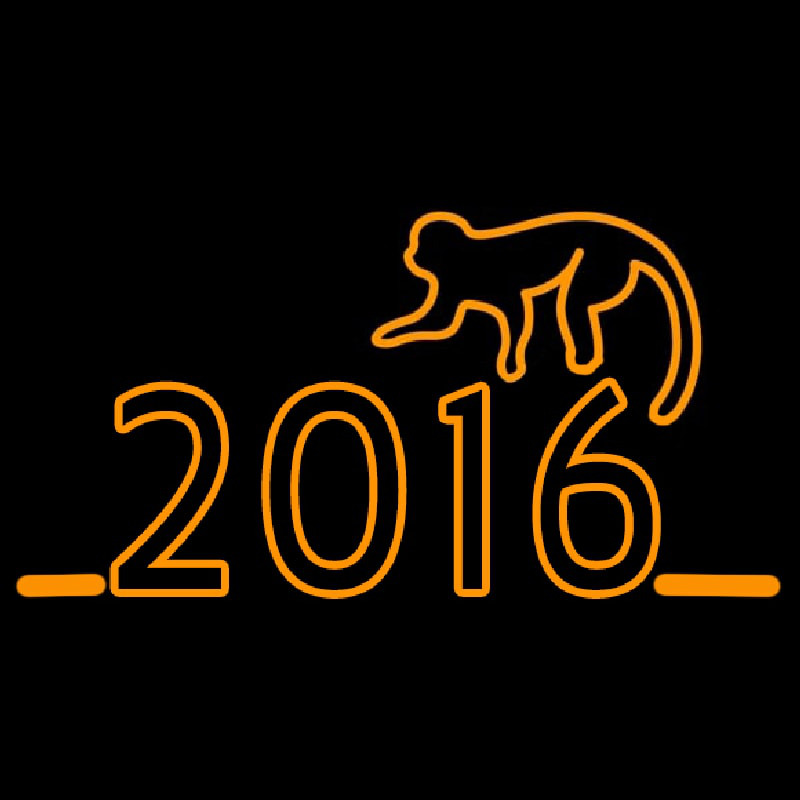 2016 With Monkey Neon Sign