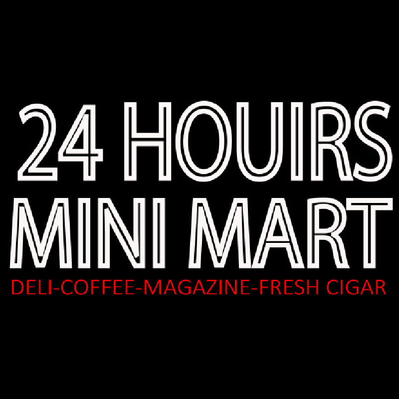 24 Hours Mini Mart Neon Sign