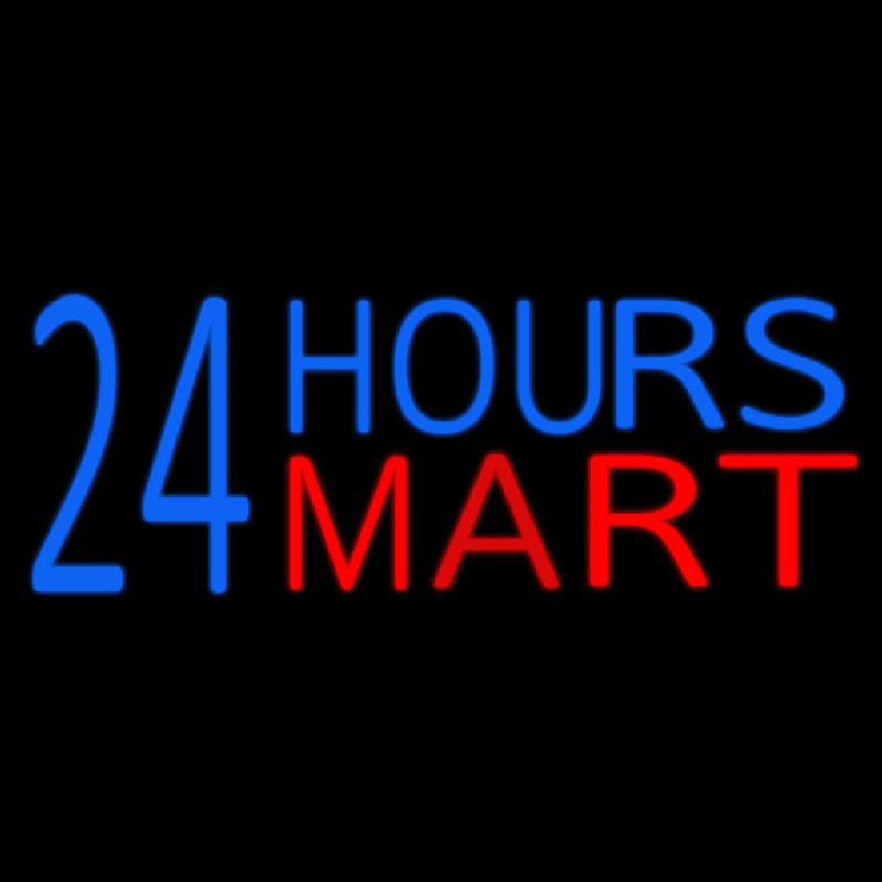 24 Hours Mini Mart Neon Sign