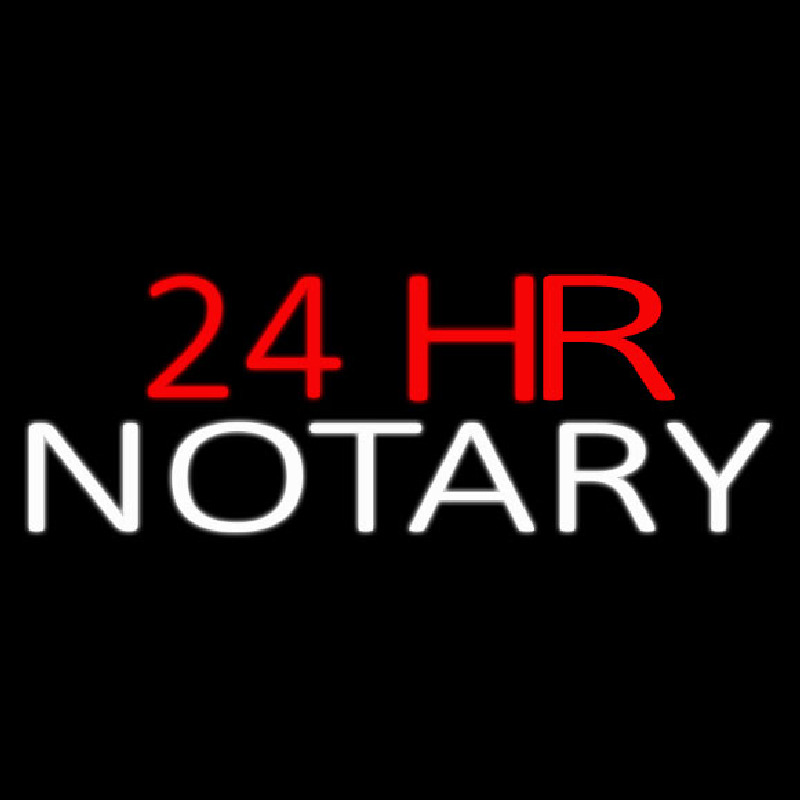 24 Hr Notary Neon Sign