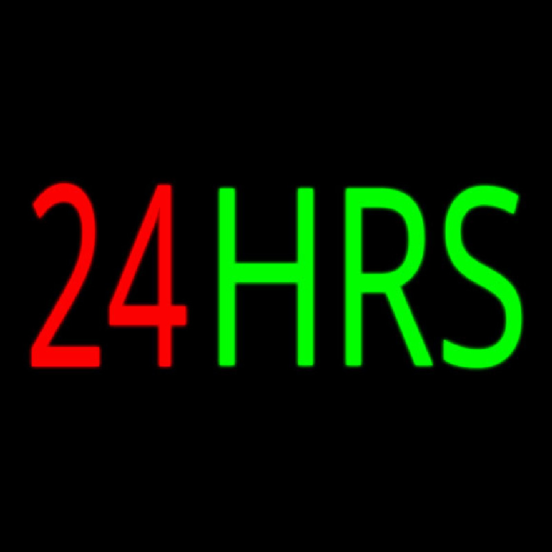 24 Hrs Neon Sign