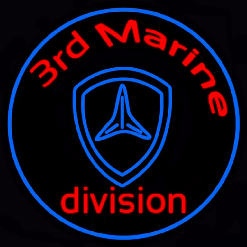 3rd Marine Division In Round Neon Sign