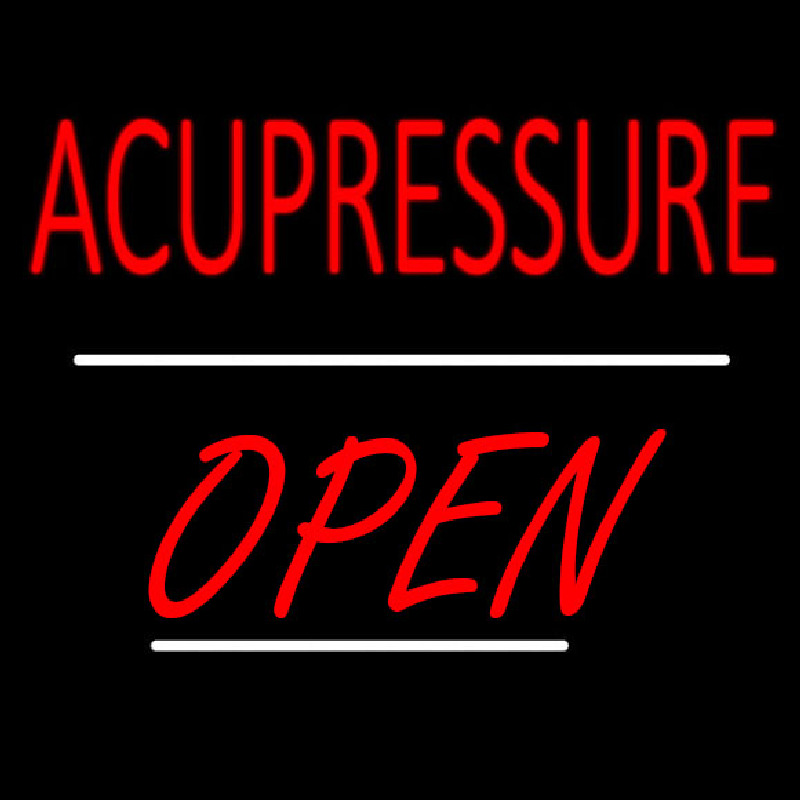 Acupressure Open White Line Neon Sign