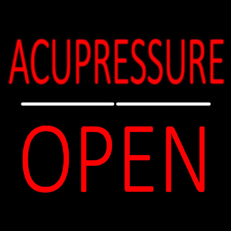 Acupuncture Block Open White Line Neon Sign