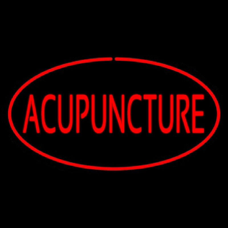 Acupuncture Oval Red Neon Sign