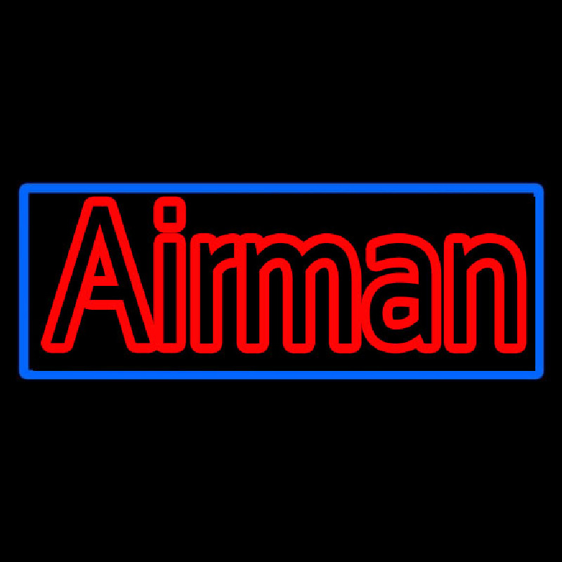 Airman With Blue Border Neon Sign