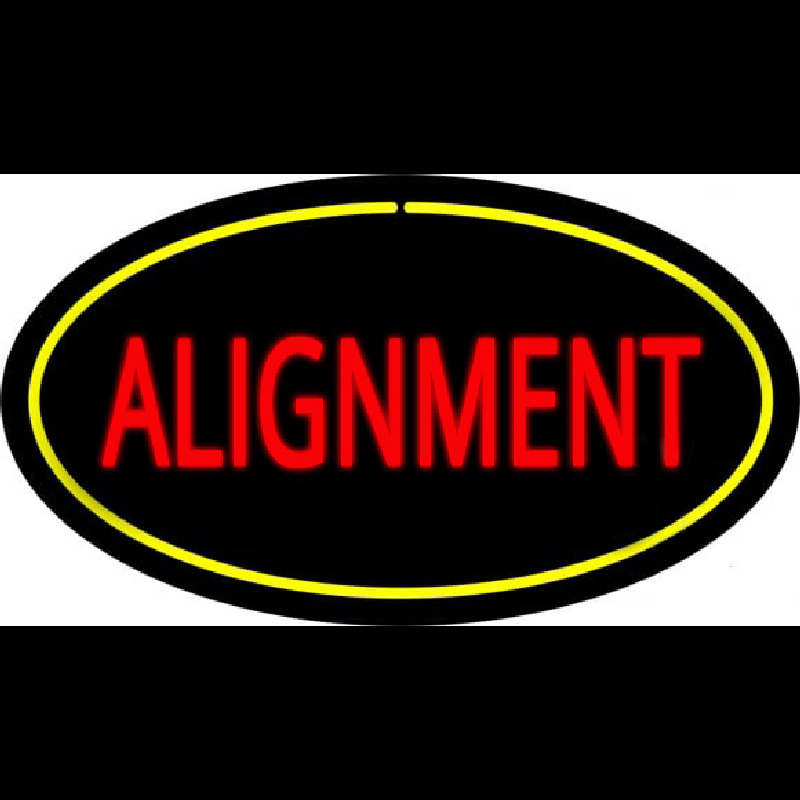 Alignment Yellow Oval Neon Sign