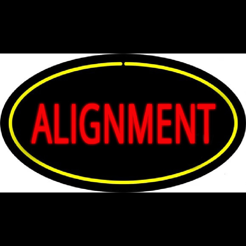 Alignment Yellow Oval Neon Sign
