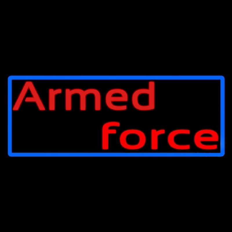 Armed Forces With Blue Border Neon Sign