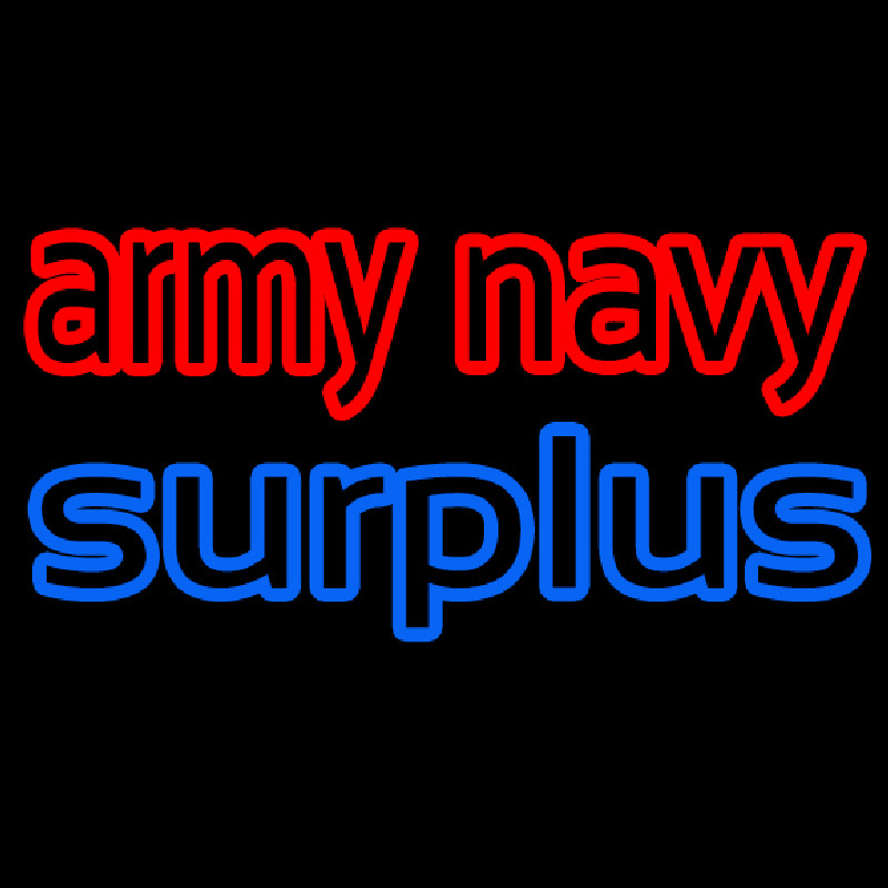 Army Navy Surplus Neon Sign