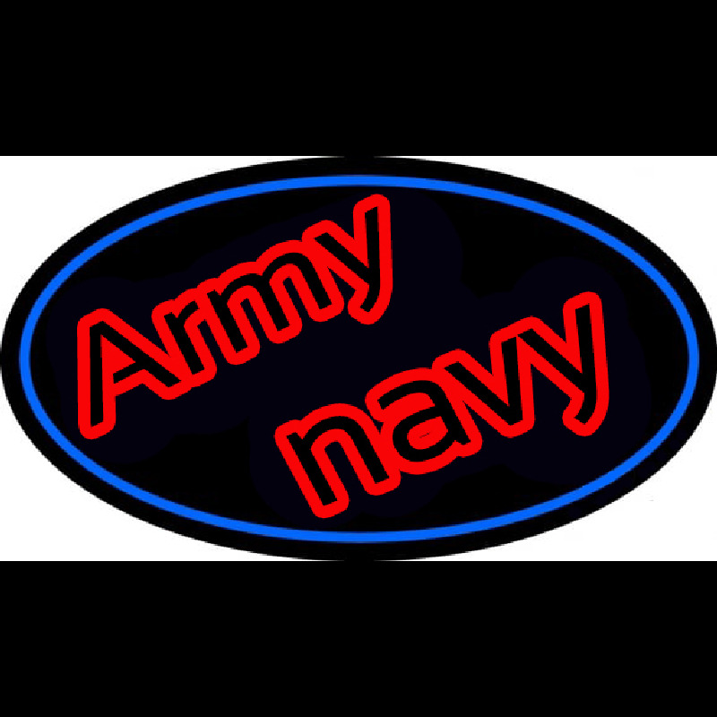 Army Navy With Blue Round Neon Sign