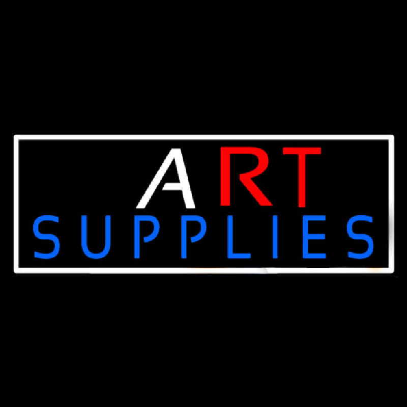 Art Blue Supplies With White Border Neon Sign