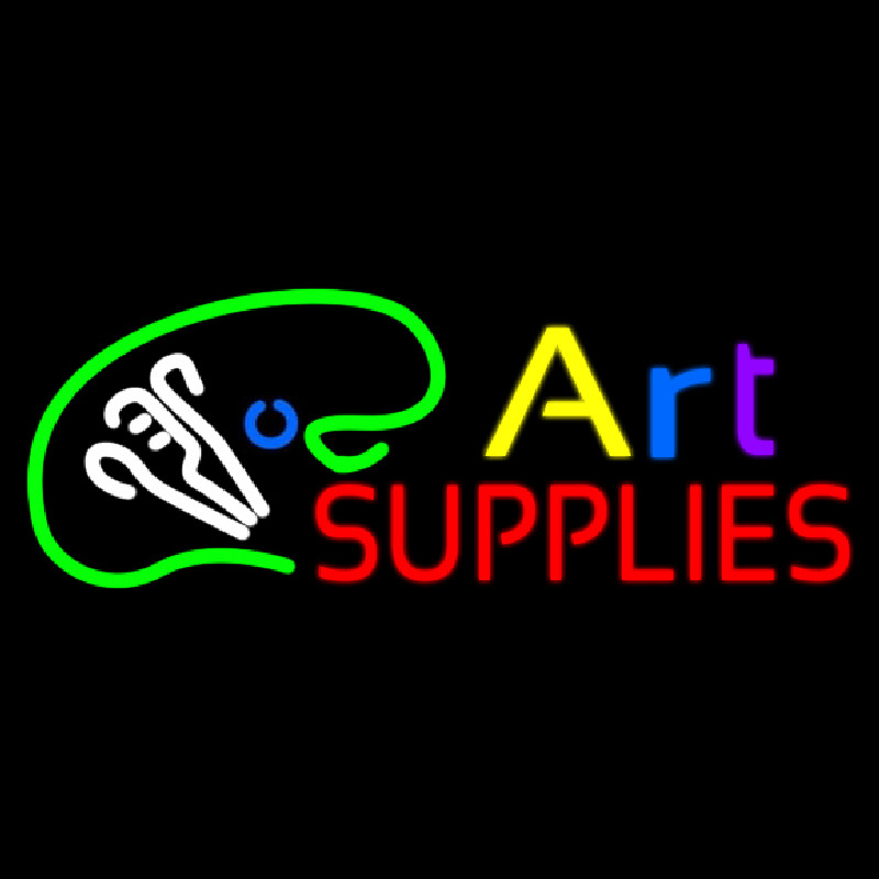 Art Supplies With Logo Neon Sign