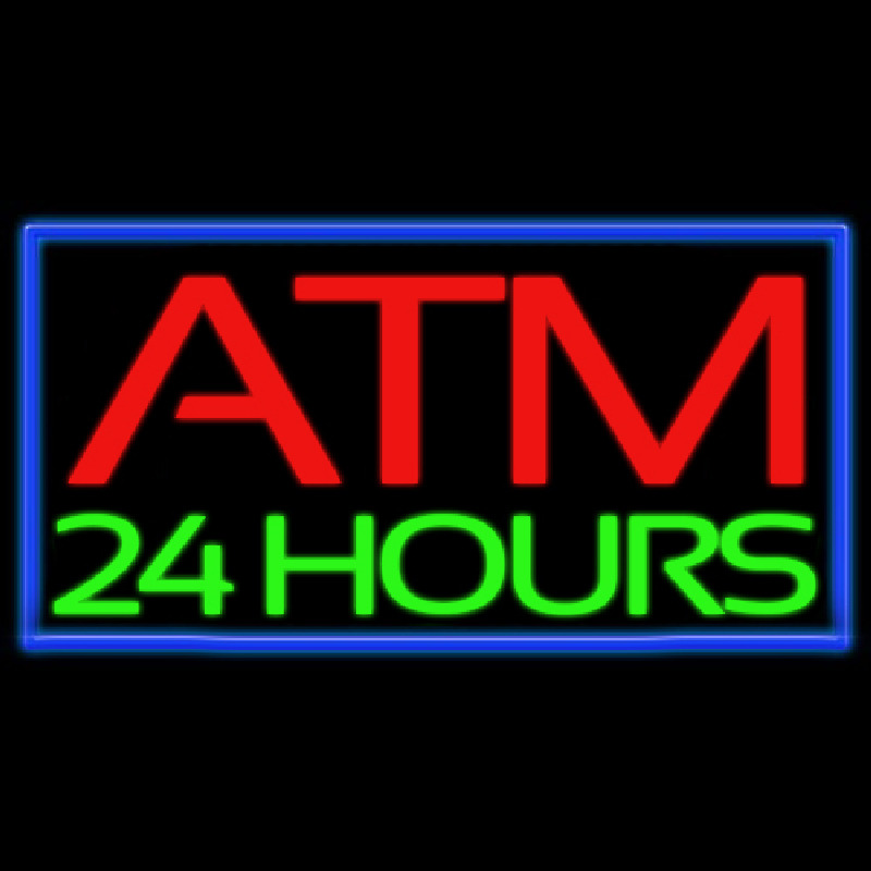 Atm 24 Hours Neon Sign