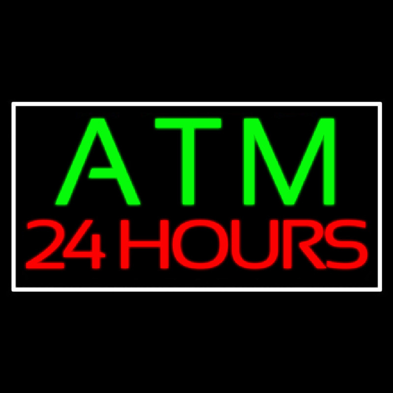 Atm 24 Hrs 2 Neon Sign