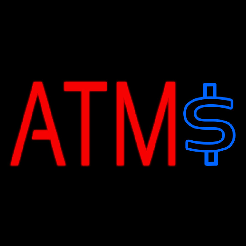 Atm With Dollar Symbol 2 Neon Sign