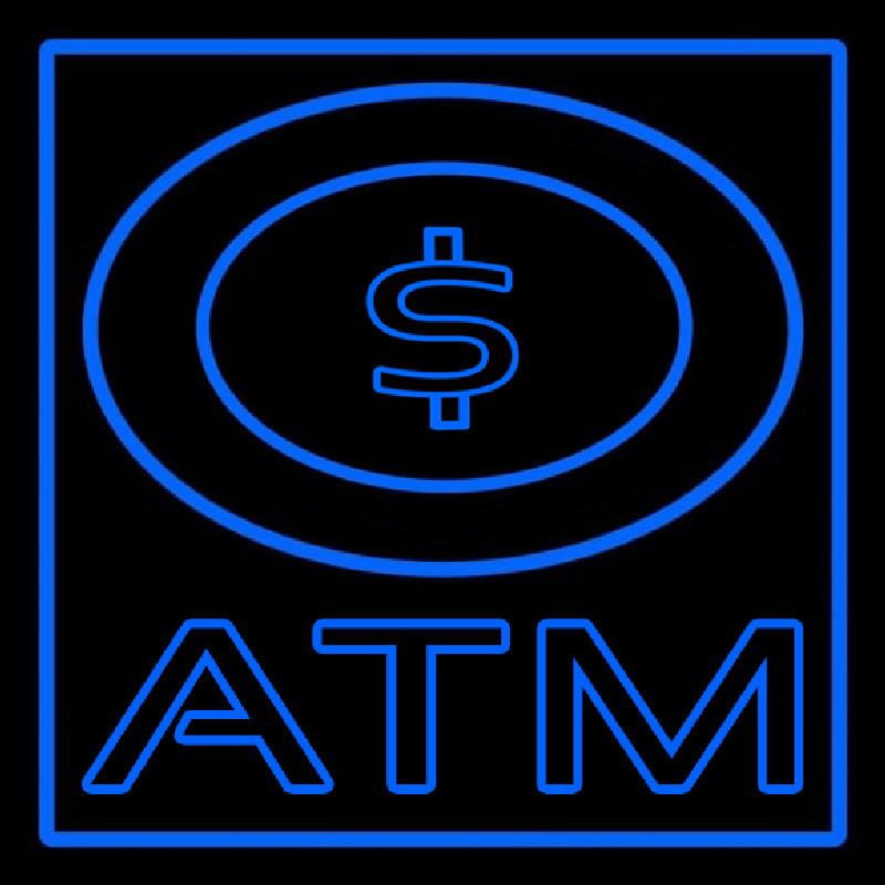 Atm With Dollar Symbol Neon Sign