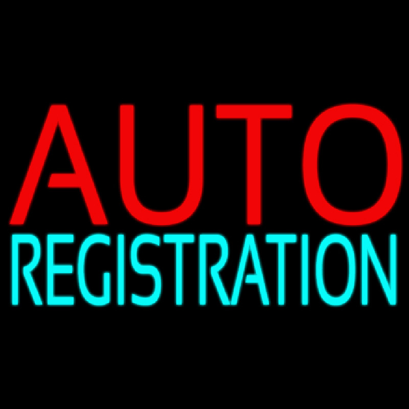 Auto Registration Block Neon Sign