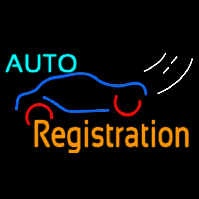 Auto Registration Neon Sign