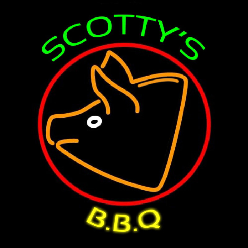 BBQ Scottys Pig Neon Sign