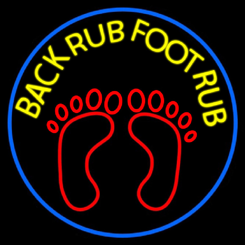 Back Rub Foot Rub Red Foot Neon Sign