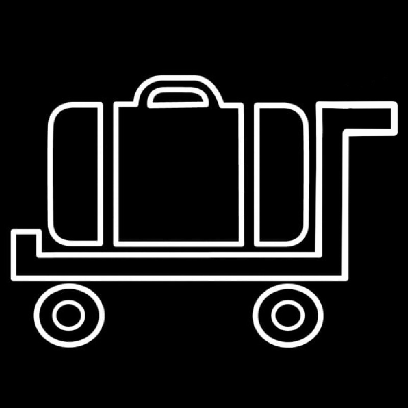 Baggage Cart Icon Neon Sign