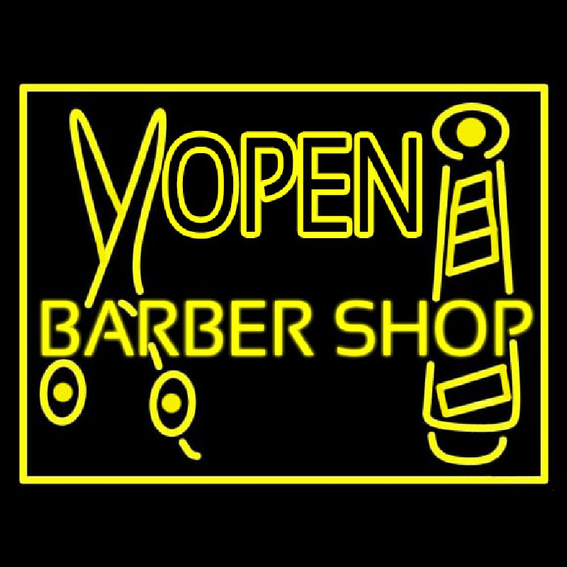 Barber Shop Open Neon Sign