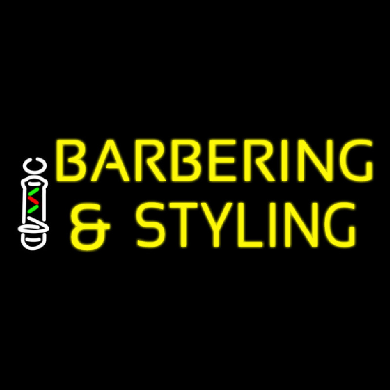 Barbering And Styling Neon Sign