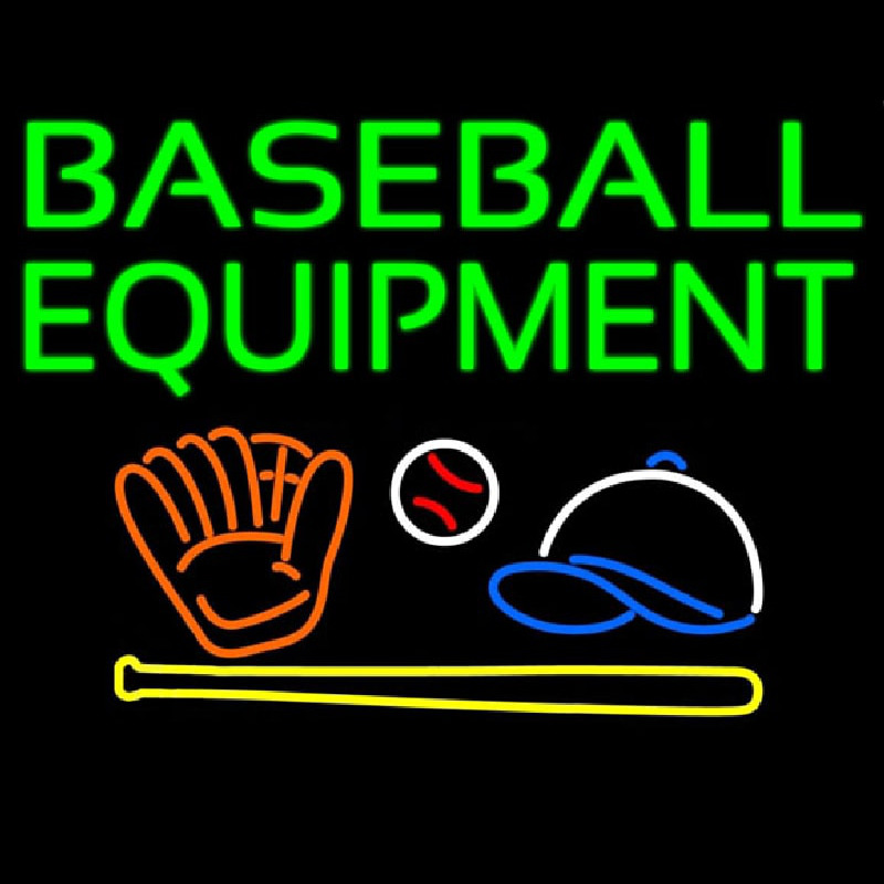 Baseball Equipment Neon Sign