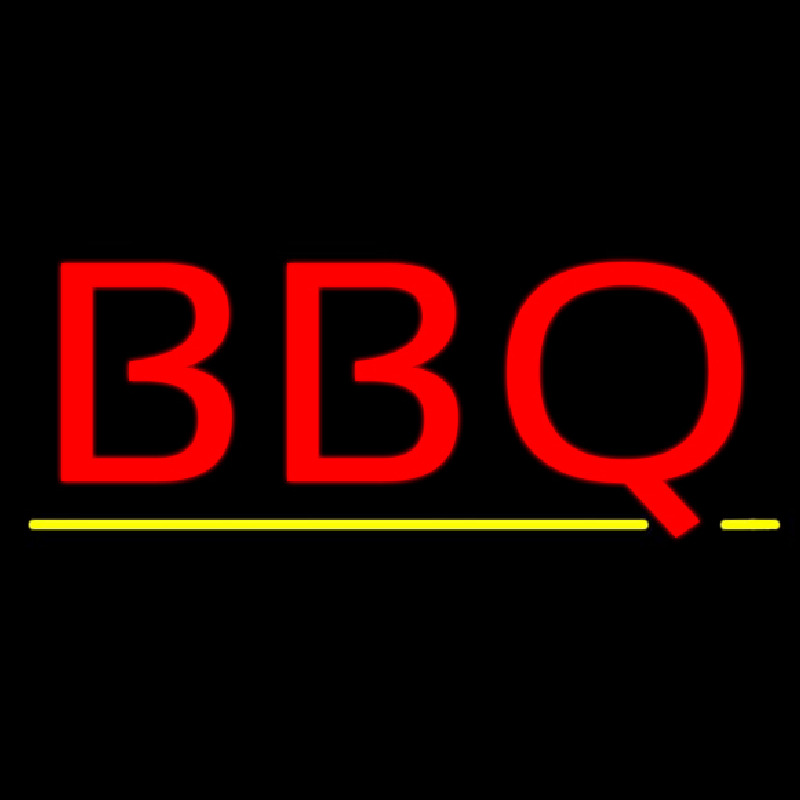 Bbq With Yellow Line Neon Sign