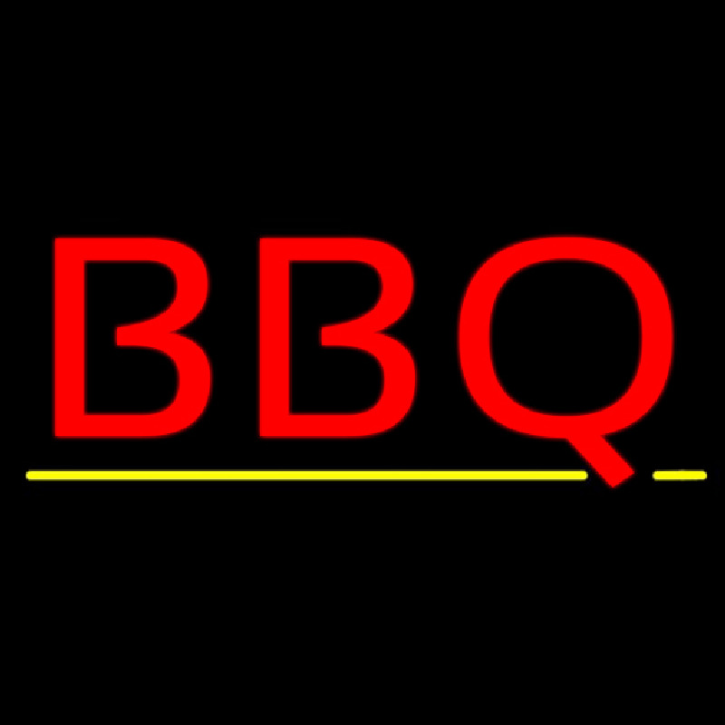 Bbq With Yellow Line Neon Sign