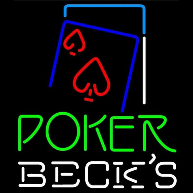 Becks Green Poker Red Heart Beer Sign Neon Sign