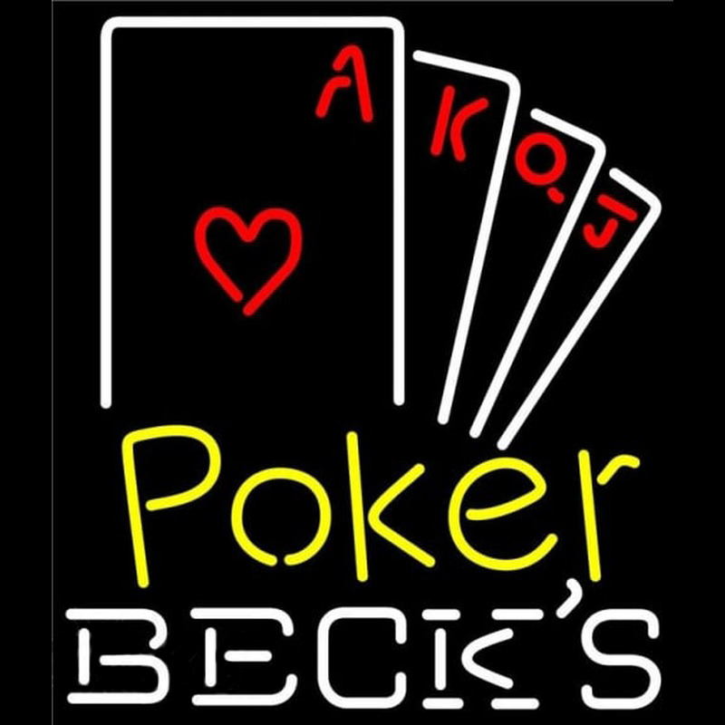 Becks Poker Ace Series Beer Sign Neon Sign