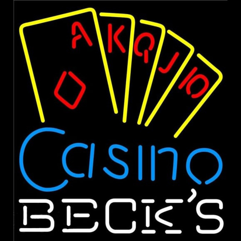 Becks Poker Casino Ace Series Beer Sign Neon Sign