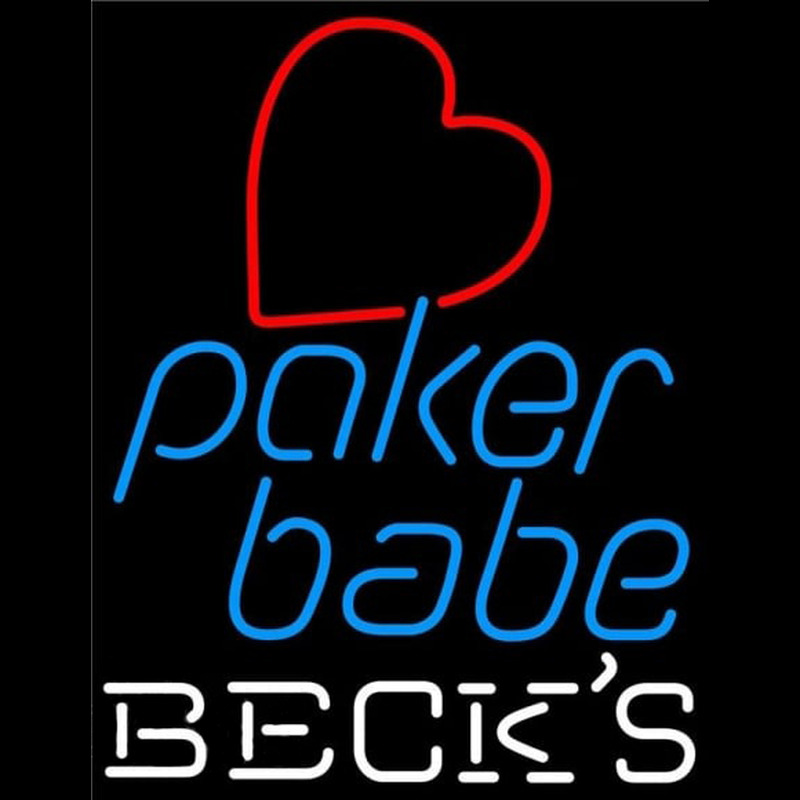 Becks Poker Girl Heart Babe Beer Sign Neon Sign