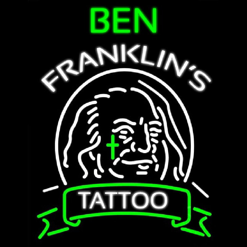Ben Franklins Tattoo Neon Sign