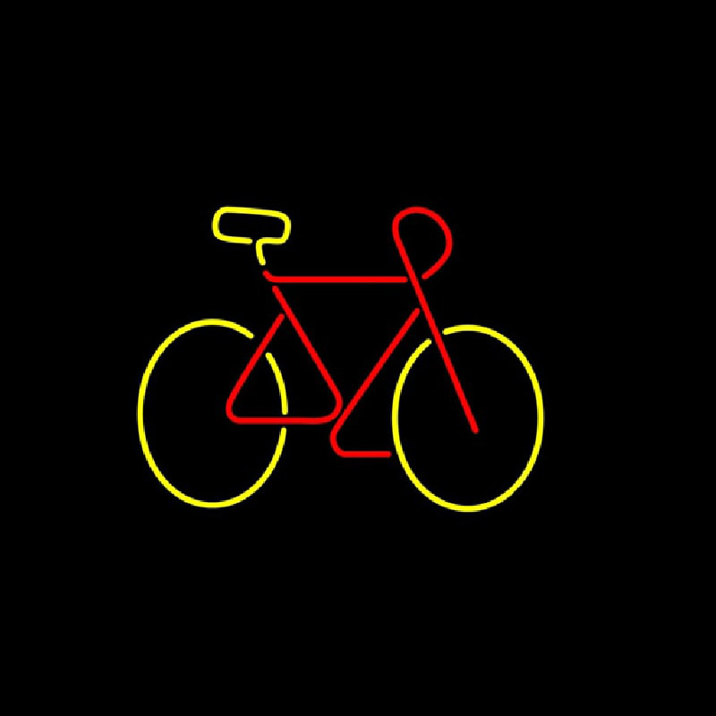 Bicycle Red Yellow Colored Logo Neon Sign