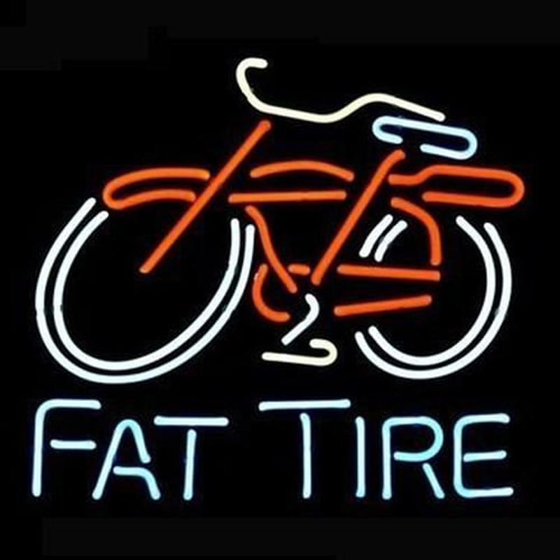 Big Fat Tire Bicycle Bike Logo Pub Neon Sign