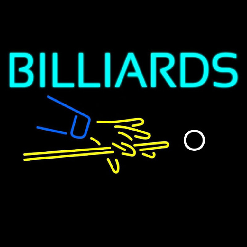 Billiards Hand And Cue Neon Sign