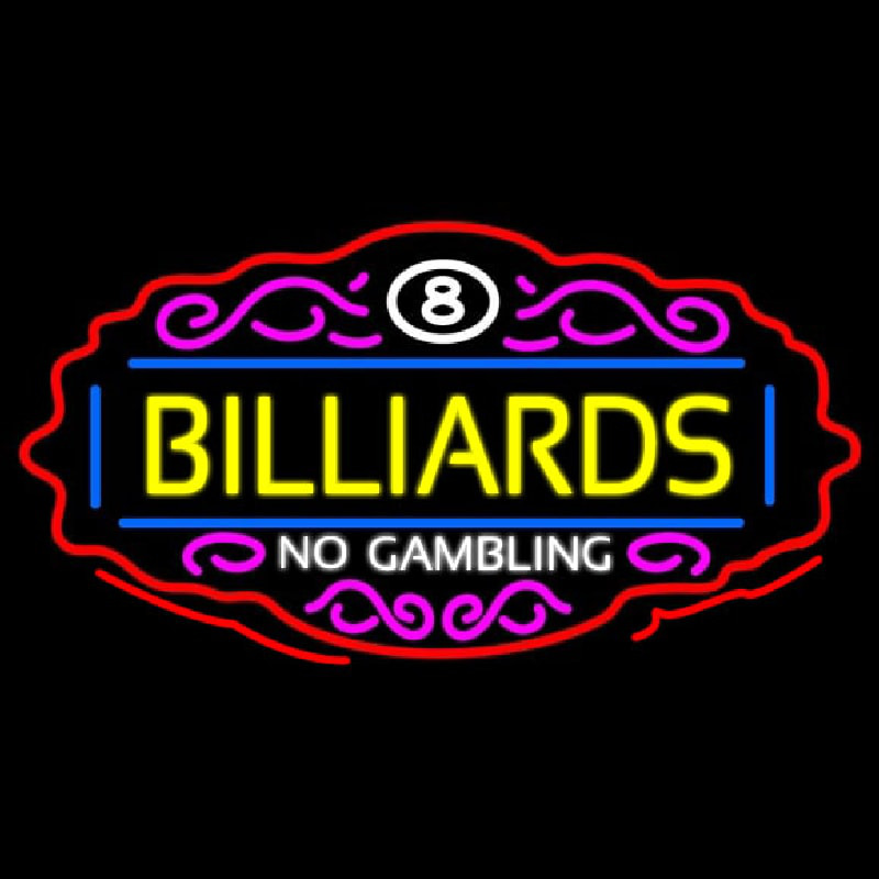 Billiards No Gambling 1 Neon Sign