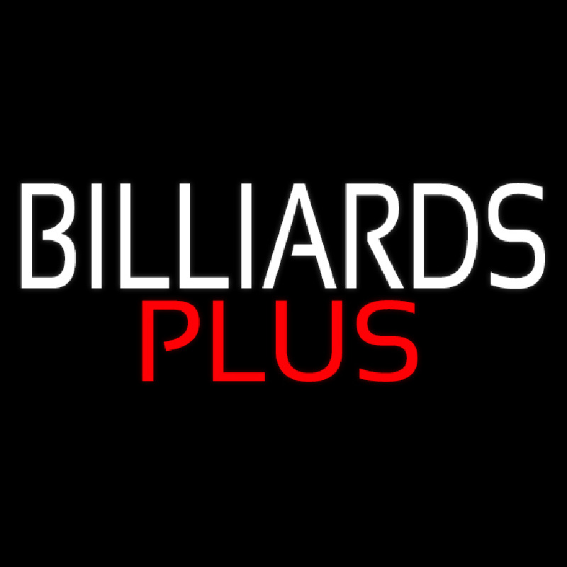 Billiards Plus 2 Neon Sign
