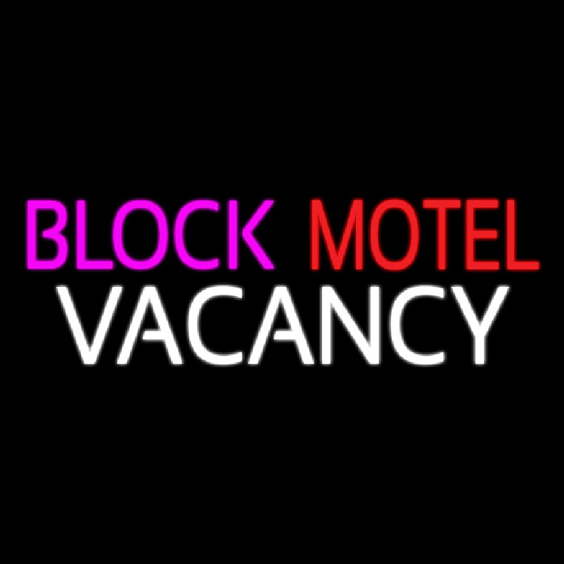 Block Motel Vacancy Neon Sign