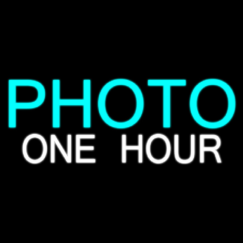 Block Photo One Hour Neon Sign