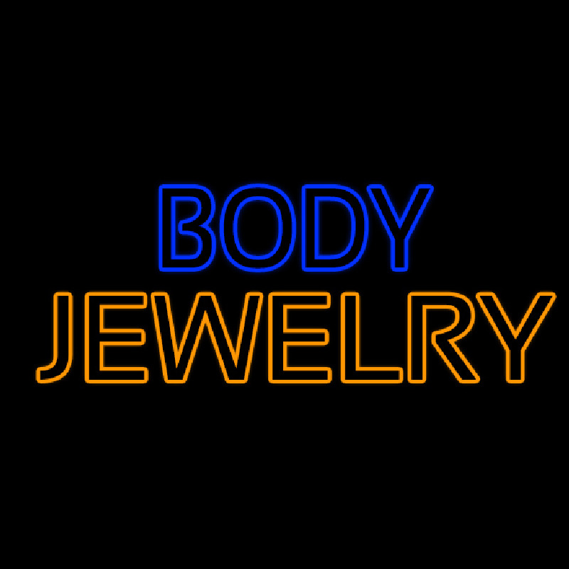 Blue And Orange Body Jewelry Neon Sign