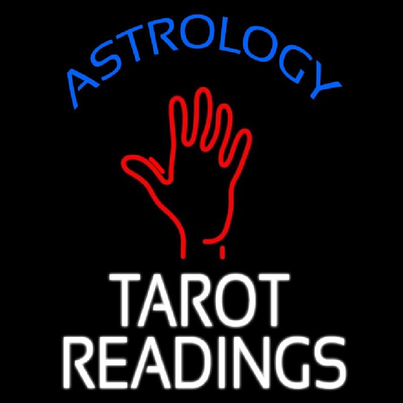 Blue Astrology White Tarot Readings Neon Sign
