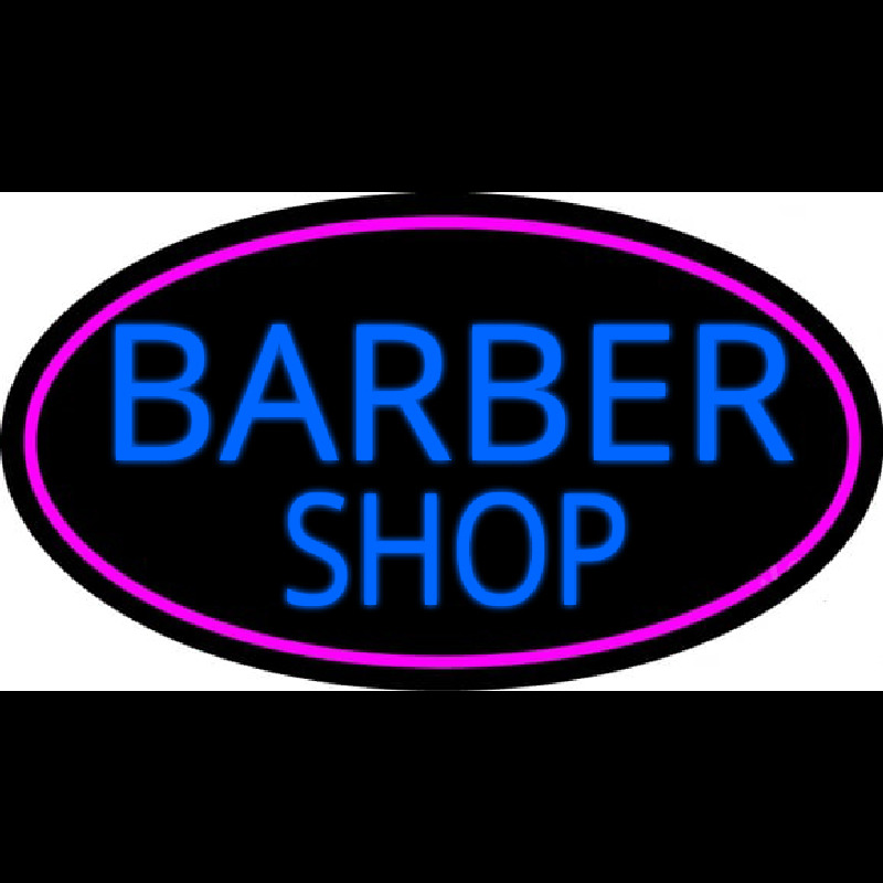 Blue Barber Shop Neon Sign