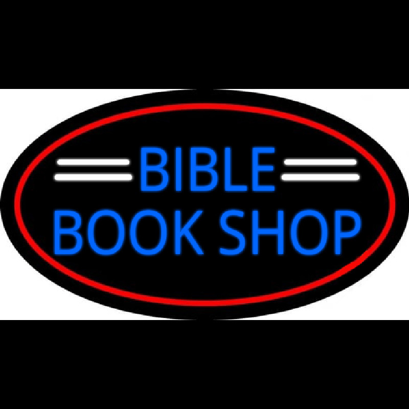 Blue Bible Book Shop Neon Sign