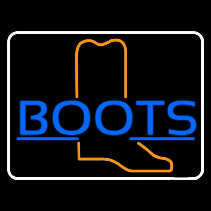 Blue Boots With Border Neon Sign