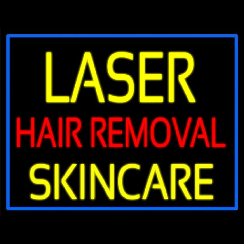 Blue Border Laser Hair Removal Skincare Neon Sign